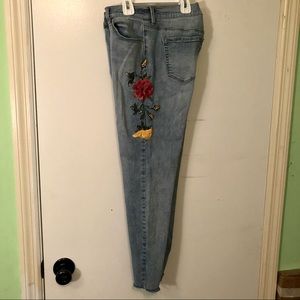 Pacsun Floral Embroidered Jeans